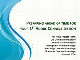 Preparing ahead of time for your 1st Adobe Connect session