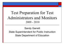 Test Preparation for Test Administrators and Monitors