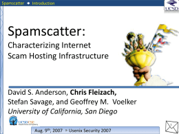 Spamscatter - UCSD CSE - Systems and Networking