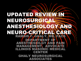 REVIEW UPDATE IN NEUROSURGICAL ANESTHESIOLOGY