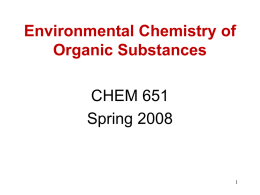 Organic Chemicals In The Environment