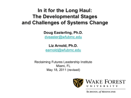 In it for the Long Haul: The Developmental Stages and