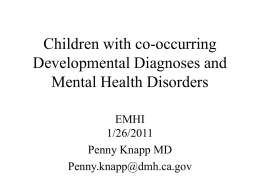 Children with co-occurring Developmental Diagnoses and