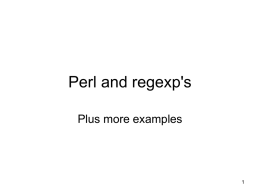 Perl and regexp's