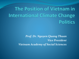 The Position of Vietnam in the International Climate