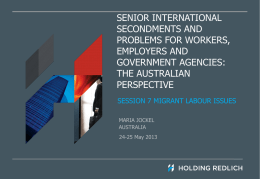SENIOR INTERNATIONAL SECONDMENTS AND PROBLEMS FOR &hellip;