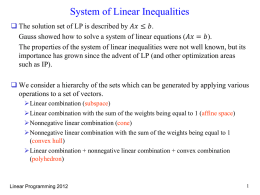 Linear Programming (Optimization)