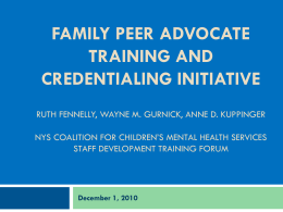 Family Support Workers: Credentialing and Training