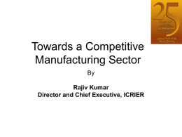 Towards a Competitive Manufacturing Sector