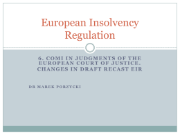 International insolvency law