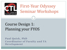 CTL Maymester Institute: Course Design May 12