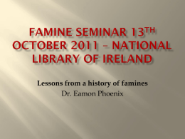 Famine Seminar 13th October 2011 – National Library