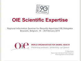 Diapositive 1 - World Organisation for Animal Health