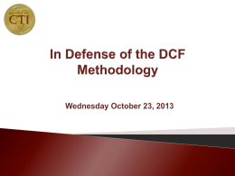 In Defense of the DCF Methodology