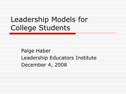 Leadership Models for College Students