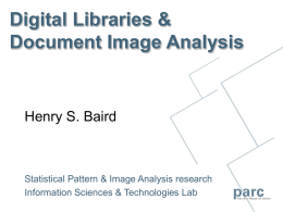 Document Image Decoding Research / ISTL / PARC Strategic