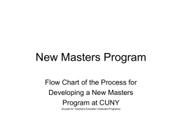 New Graduate Program - City University of New York