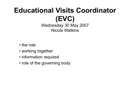 Educational Visits Coordinator (EVC)