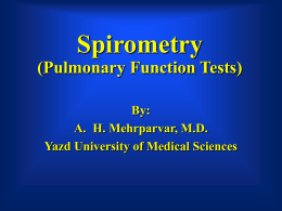 Pulmonary function tests - Shahid Sadoughi University of