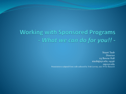 Working with Sponsored Programs