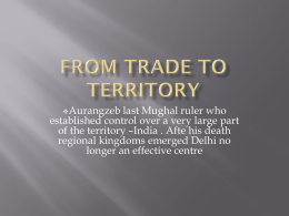 FROM TRADE TO TERRITORY