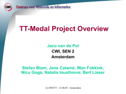 TT-Medal project overview - Centrum Wiskunde & Informatica