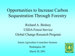 Opportunities to Increase Carbon Sequestration Through