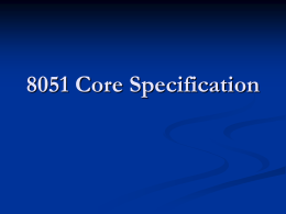 8051 Core Specification