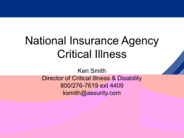 Worksite Critical Illness - National Insurance Agency