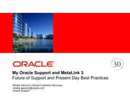 Service Strategy Update - Michigan Oracle Applications