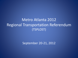 Presentation By Dave Williams, Metro Atlanta Chamber
