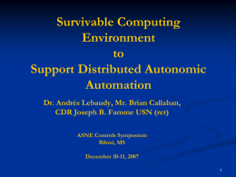 Survivable Computing Environment