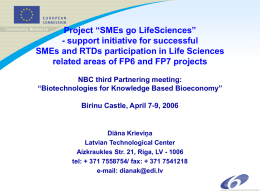 EK 6.IP projekti: SMEsGoLifeSciences and LINK: darbība