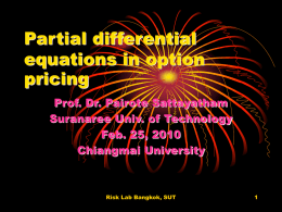 Partial differential equation in option pricing
