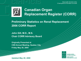 Canadian Organ Replacement Register (CORR)