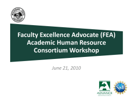 Faculty Excellence Advocate Academic Human Resource
