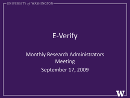 E-Verify - University of Washington