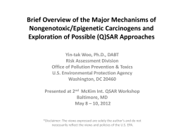 (Q)SAR Analysis of Nongenotoxic Carcinogens