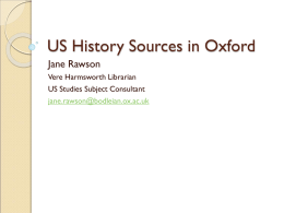 US History Sources - Bodleian Libraries