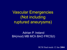 Vascular Surgery Emergencies (not AAA)