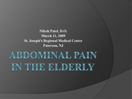Abdominal pain in the elderly