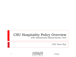 CSU Hospitality Policy (CSU Adminsitratove Manual Secition