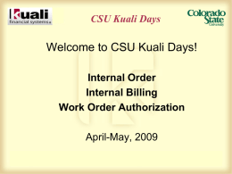 CSU Kuali Days - Colorado State University