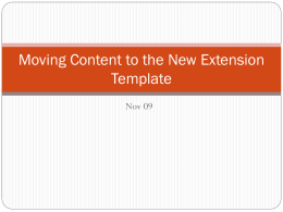Moving Content to the New Extension Template