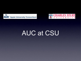 AUC at CSU - Charles Sturt University
