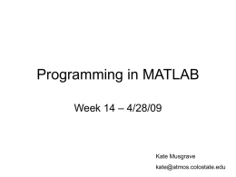 Introduction to MATLAB - Department of Atmospheric Science