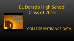 COLLEGE ENTRANCE DATA FOR THE CLASS OF 2015