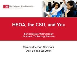 HEOA, the CSU, and You  - Affordable Learning Solutions