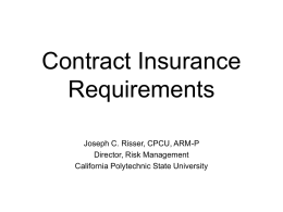 Contracts Insurance Requirements