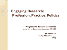 Engaging Research/Engaging Education